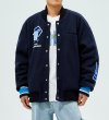 画像2: Skateboard Towel Embroidery baseball uniform jacket BASEBALL JACKET  blouson ユニセックス 男女兼用スケートボード 刺繍ジャケットスタジアムジャンパー スタジャン MA-1 ボンバー ジャケット ブルゾン (2)