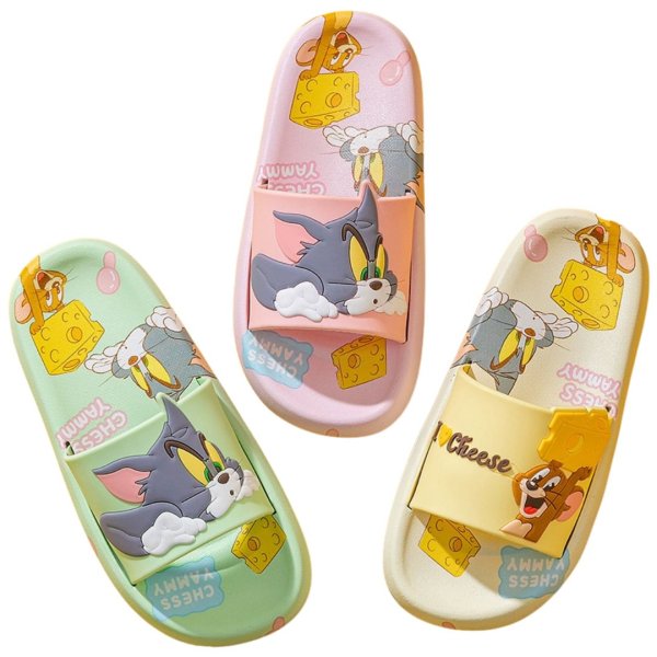 画像1: Tom & Jerry slippers flip flops  soft bottom sandals slippers プラットフォーム トム ＆ ジェリー トムとジェリー 総柄 マルチカラー フリップフロップサンダルシャワーサンダル ビーチサンダルユニセックス男女兼用 (1)