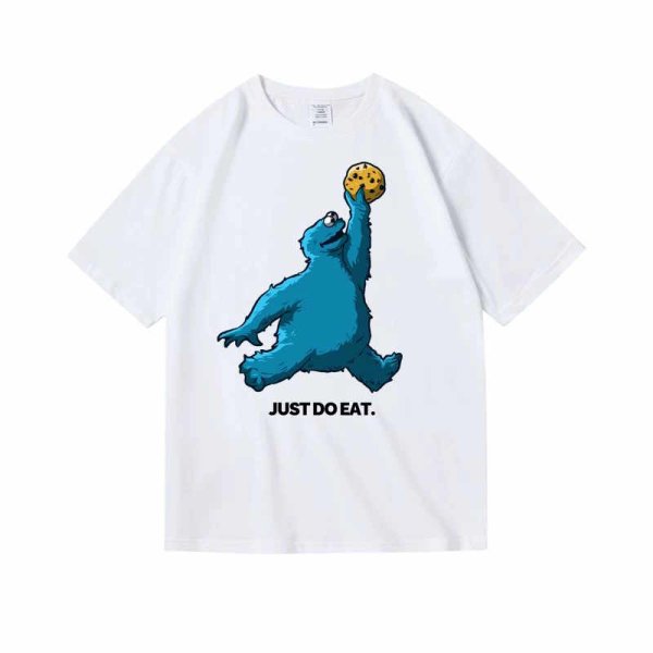 画像1: Unisex Cookie Monster × Jordan Just do eat Logo Tshirt 男女兼用 クッキーモンスター× ジョーダン ロゴ Tシャツ (1)