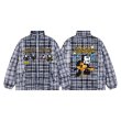 画像6: Felix the Cat embroidered check down jacket coat blouson ユニセックス 男女兼用 フィリックス・ザ・キャット刺繍 チェックダウンジャケット コートジャケット ボンバー ブルゾン (6)