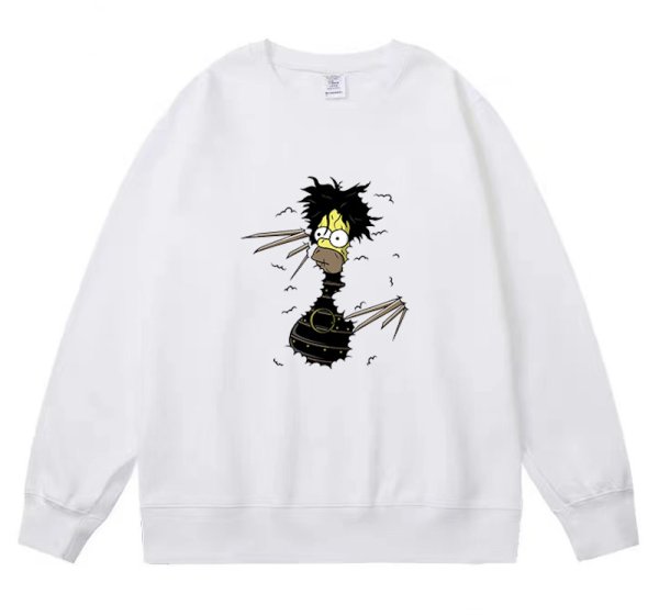 画像1: Unisex Homer Simpson print round neck sweatshirt　男女兼用 ホーマーシンプソンラウンドネック  プリント スウェット トレーナー プルオーバー (1)