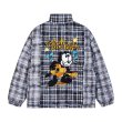 画像3: Felix the Cat embroidered check down jacket coat blouson ユニセックス 男女兼用 フィリックス・ザ・キャット刺繍 チェックダウンジャケット コートジャケット ボンバー ブルゾン (3)