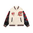 画像3: MMDANBR 78-89 embroidery leather sleeves baseball jacket stadium jacket baseball uniform blouson  ユニセックス 男女兼用 刺繍スタジアムジャンパー ダウンジャケット スタジャン MA-1 ボンバー ジャケット ブルゾン (3)