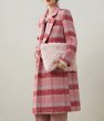 画像5: Pink check tailored collar long coat　ピンクチェック柄 テーラーカラーロングコート (5)