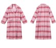 画像2: Pink check tailored collar long coat　ピンクチェック柄 テーラーカラーロングコート (2)