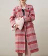 画像3: Pink check tailored collar long coat　ピンクチェック柄 テーラーカラーロングコート (3)