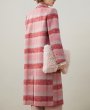 画像6: Pink check tailored collar long coat　ピンクチェック柄 テーラーカラーロングコート (6)