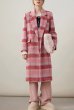 画像4: Pink check tailored collar long coat　ピンクチェック柄 テーラーカラーロングコート (4)