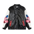 画像3: Baseball Mickey Mouse print leather stadium jacketstadium jacke　 ユニセックス 男女兼用ベースボールミッキーマウスプリントレザースタジャンジャケットMA1 ブルゾン　 (3)