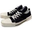 画像1: Square toe low top lace-up canvas sneakers shoes  ユニセックス男女兼用  厚底プラットフォーム　スクエアトゥロートップレースアップキャンバス (1)