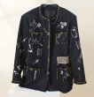 画像5: Chain piping Paris illustration denim jacket coat 　　チェーンパイピングパリイラストデニムジャケットコート (5)