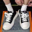 画像7: Wide Toe Platform Lace-Up Sneakers shoes  ユニセックス男女兼用  厚底プラットフォームワイドトウレザーレースアップ  スニーカー　スリッポン　 (7)