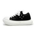 画像1: Wide Toe Platform Lace-Up Sneakers shoes  ユニセックス男女兼用  厚底プラットフォームワイドトウレザーレースアップ  スニーカー　スリッポン　 (1)