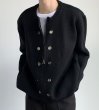 画像7: Unisex double button zip up compression knit cardigan sweater jacket　男女兼用 ラウンドネックダブルボタンジップアップ圧縮ニットカーディガンセータジャケット (7)