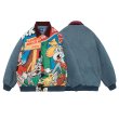 画像3: Bugs Bunny Lapel Cotton Denim Collar Stitch Jacket jacket bread coat acket blouson　 ユニセックス 男女兼用バッグス・バニーラペルコットンデニムカラーステッチジャケット (3)