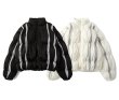 画像3: Pleated stripe squeezed down jacket coat acket blouson　 ユニセックス 男女兼用プリーツ絞りダウンジャケットコート (3)