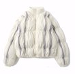 画像2: Pleated stripe squeezed down jacket coat acket blouson　 ユニセックス 男女兼用プリーツ絞りダウンジャケットコート (2)