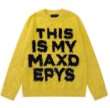 画像1: Unisex THIS IS MY MAXD EPYS Woven logo Mohair round neck Sweater knit　男女兼用 THIS IS MY MAXD EPYS 編み込みロゴ モヘアラウンドネック セーターニットプルオーバー (1)