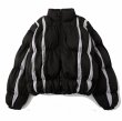 画像1: Pleated stripe squeezed down jacket coat acket blouson　 ユニセックス 男女兼用プリーツ絞りダウンジャケットコート (1)