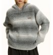 画像7: Unisex Contrast Stripe Hoodie Pullover Sweate　男女兼用  モヘアコントラストストライプフーディプルオーバーセーターニット (7)