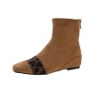 画像1: Leopard point square toe short boots  レオパードポイントスクエアトゥショートブーツ (1)