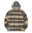 画像2: Unisex Contrast Stripe Hoodie Pullover Sweate　男女兼用  モヘアコントラストストライプフーディプルオーバーセーターニット (2)