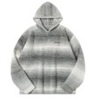 画像1: Unisex Contrast Stripe Hoodie Pullover Sweate　男女兼用  モヘアコントラストストライプフーディプルオーバーセーターニット (1)