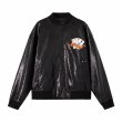 画像2: Trump print leather stadium jumper jacket baseball uniform blouson  ユニセックス 男女兼用 トランププリントレザージャケットスタジアムジャンパー  スタジャン MA-1 ボンバー  ブルゾン (2)