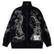 画像1: 　Jacquard zip-up knit cardigan　男女兼用ユニセック  ジャガードジップアップカーディガンニット (1)