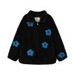 画像3: Floral jacquard zipper high collar polar fleece jacket 　フローラルジャカードジッパーハイカラーポーラーフリースジャケットコート (3)