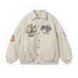 画像4: Bugs Bunny Leather Jacket stadium jumper jacket baseball uniform blouson  ユニセックス 男女兼用 バッグスバニーレザージャケットスタジアムジャンパー  スタジャン MA-1 ボンバー  ブルゾン (4)