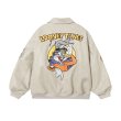 画像2: Bugs Bunny Leather Jacket stadium jumper jacket baseball uniform blouson  ユニセックス 男女兼用 バッグスバニーレザージャケットスタジアムジャンパー  スタジャン MA-1 ボンバー  ブルゾン (2)