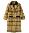 画像1: Checked double-breasted wool long coat　　チェック柄ダブルブレストウールロングコート　ジャケット (1)