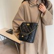 画像4: Tweed Chain Shoulder Strap Square Dowble Bag ツイードチェーンショルダー紐 スクエアバッグ ダブル ショルダーバッグクラッチトートバッグ (4)