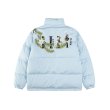 画像4: Puffer down short jacket blouson  back flower embroidery ユニセックス 男女兼用 ショート丈 フラワー 刺繍 ダウンジャケット  ブルゾン (4)