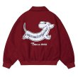 画像3: Dog embroidered wool stadium jumper jacket baseball uniform blouson  ユニセックス 男女兼用 レター&ドッグ刺繍スタジアムジャンパー  スタジャン MA-1 ボンバー ジャケット ブルゾン (3)