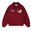 画像7: Dog embroidered wool stadium jumper jacket baseball uniform blouson  ユニセックス 男女兼用 レター&ドッグ刺繍スタジアムジャンパー  スタジャン MA-1 ボンバー ジャケット ブルゾン (7)