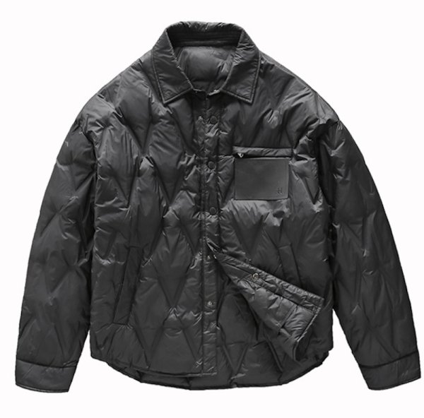 画像1: Unisex Quilted shirt style lapel light down jacket　ユニセックス 男女兼用 キルティングシャツスタイルラペルライトダウンジャケット ブルゾン (1)