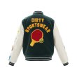 画像4: DIRTY SPORTSWEAR Round emblem smile embroidered letter stitching baseball uniform jacket BASEBALL JACKET  blouson  ユニセックス 男女兼用刺繍スマイルエンブレムレターロゴ刺繍ジャケットスタジアムジャンパー スタジャン MA-1 ボンバー ジャケット ブルゾン (4)