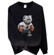 画像2:  Unisex Work cat print round neck sweatshirt ユニセックス男女兼用 ワークキャット プリント スウェット トレーナー (2)