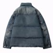 画像2: Unisex Washed denim down quilted jacket baseball jacket  uniform blouson  ユニセックス 男女兼用ウォッシュデニムダウンキルティングジップアップジャケットスタジャン MA-1 ボンバー ジャケット ブルゾン (2)