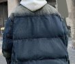 画像6: Unisex Washed denim down quilted jacket baseball jacket  uniform blouson  ユニセックス 男女兼用ウォッシュデニムダウンキルティングジップアップジャケットスタジャン MA-1 ボンバー ジャケット ブルゾン (6)