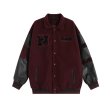 画像2: INS Color Round emblem smile embroidered letter stitching baseball uniform jacket BASEBALL JACKET  blouson  ユニセックス 男女兼用 刺繍エンブレムレターロゴ刺繍ジャケットスタジアムジャンパー スタジャン MA-1 ボンバー ジャケット ブルゾン (2)