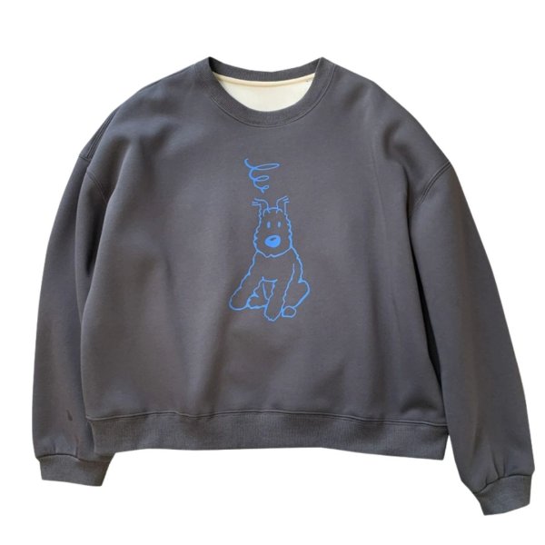 画像1: TIN TIN snowy braided pullover round neck sweat  タンタン スノーウィ ラウンドネック スウェット プルオーバー (1)