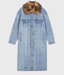 画像5: Fur collar denim long coat　ファーカラー襟デニムロングコート　ジャケット (5)