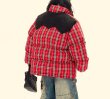 画像6: Unisex color block check pattern stand collar down jacket Coat　男女兼用カラーブロックチェック柄スタンドカラー ダウンジャケット コート (6)