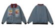 画像3: Denim stitch Tom and Jerry embroidered jacket coat  ユニセックス 男女兼用 デニムステッチトムとジェリー刺繍ジャケットブルゾンコート (3)