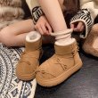 画像6: Thick-soled short sheepskin boots with bows 　 プラットフォーム厚底蝶結びリボン付き シープスキンファーショートブーツ (6)