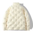 画像6: Quilted stand-up collar zip-up white goose down jacket coat   ユニセックス 男女兼用キルティングスタンドカラージップアップホワイトグースダウンジャケット コート (6)