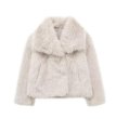 画像2: Imitation mink fur lapel jacket coat　 イミテーションミンク ファーラペルコートジャケット (2)